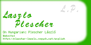 laszlo plescher business card